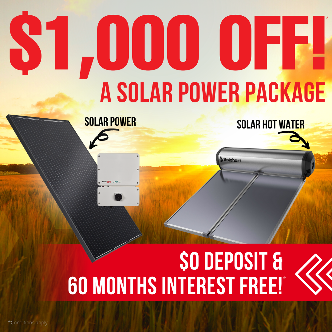 $1000 off a solar power combo from Solahart Sunshine Coast