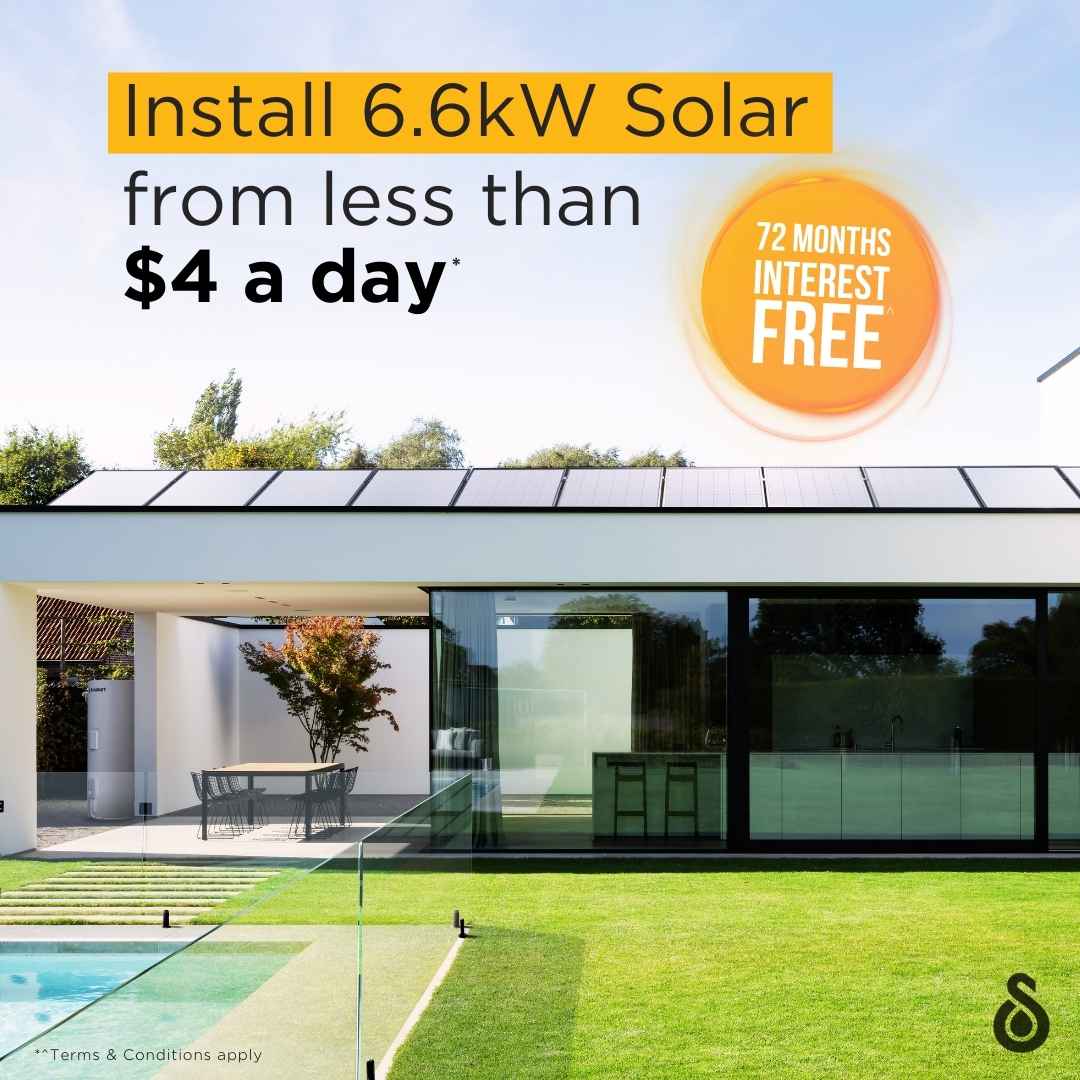 6.6kw Solahart solar power special from $4 a day