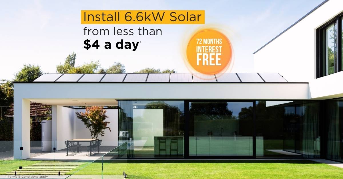 6.6kw Solahart solar power special from $4 a day