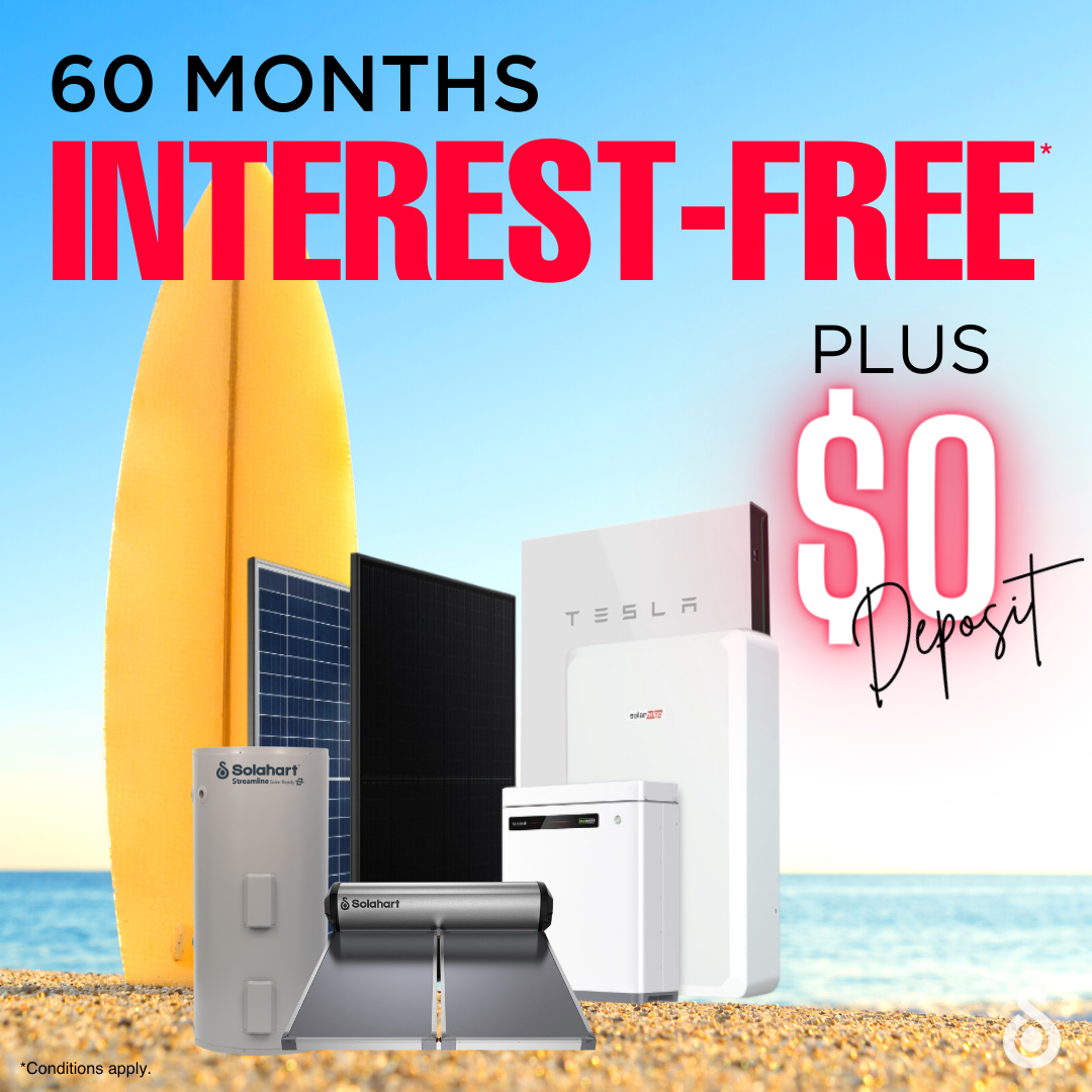 60 months interest free finance on Solahart residential solar power products from Solahart Sunshine Coast