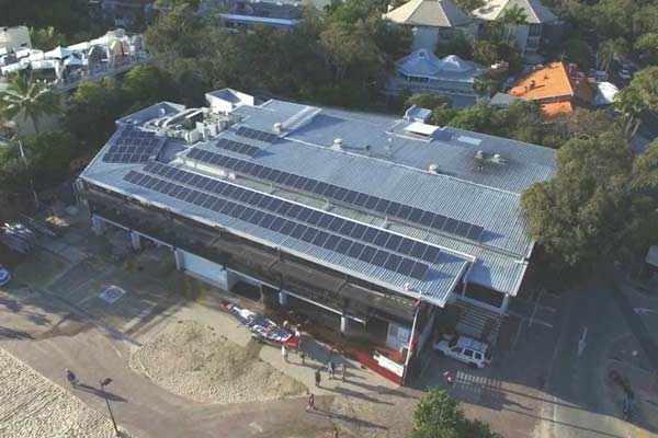 Commercial solar power system installed at Noosa Heads, Queensland for the Noosa Surf Life Saving Club by Solahart Sunshine Coast