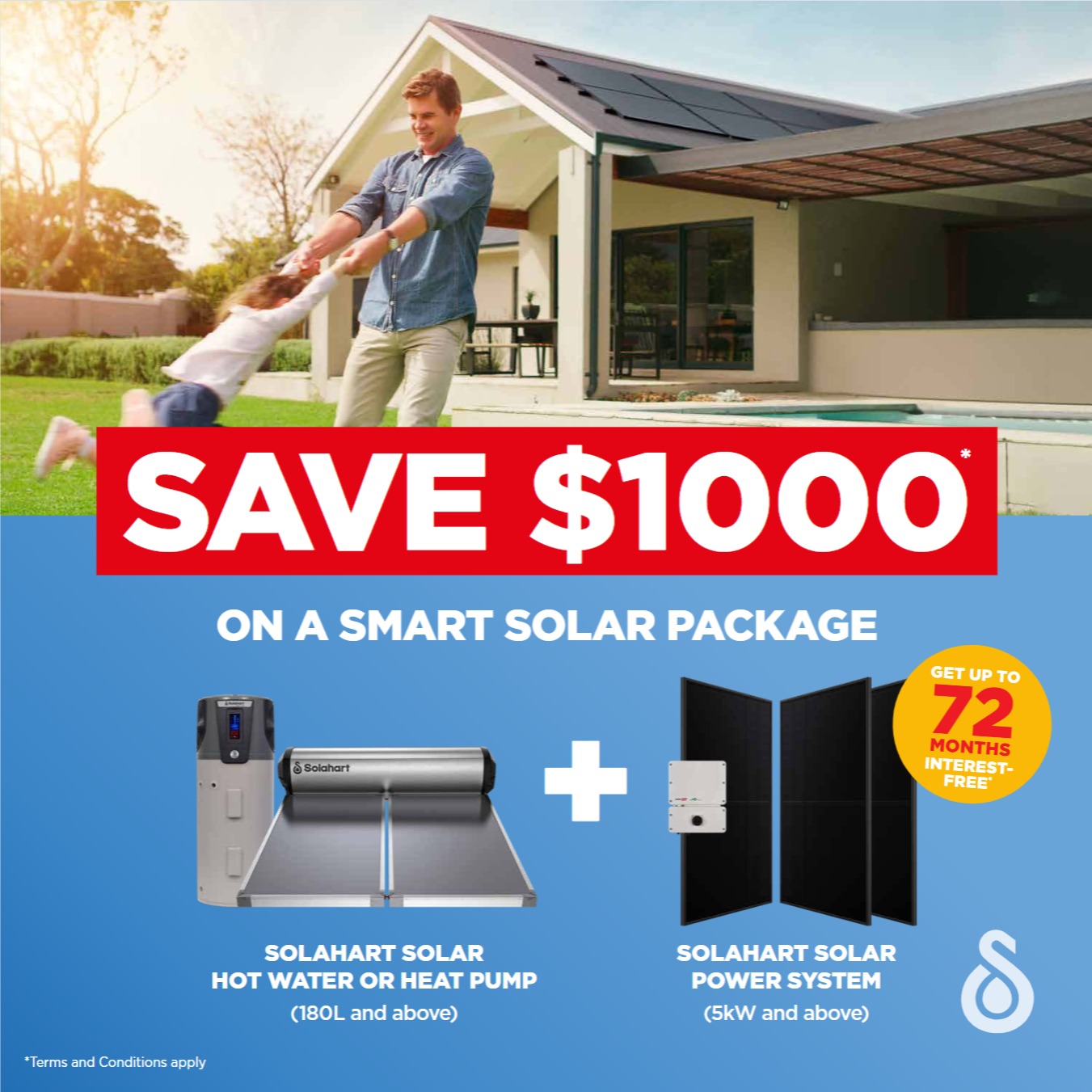 Solahart Mega Saver Combo Promotion including solar hot water and solar power system from Solahart Sunshine Coast