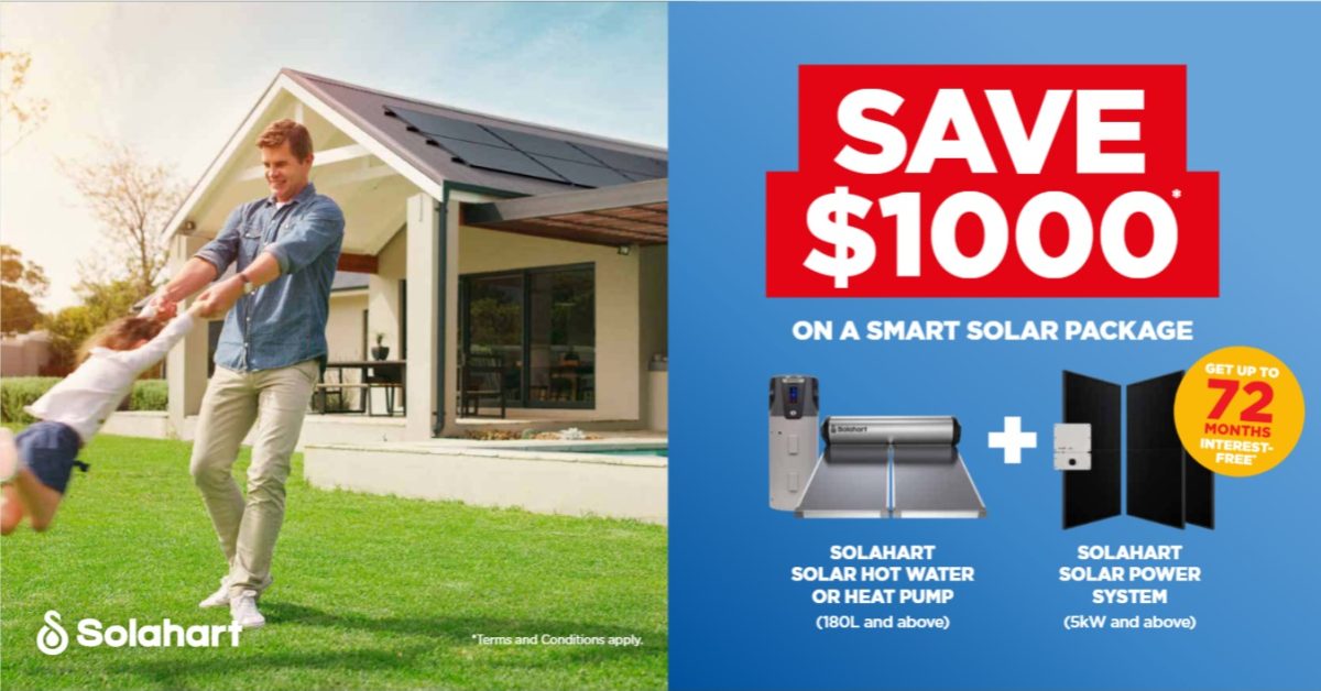 Solahart Mega Saver Combo Promotion including solar hot water and solar power system from Solahart Sunshine Coast