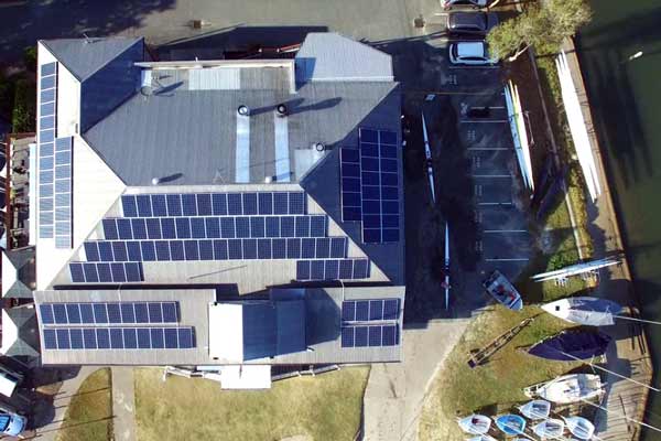 Solar panels installed at Noosa Yacht Club by Solahart Sunshine Coast