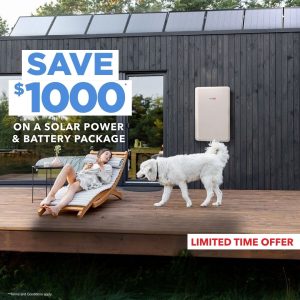 Save $1000 on a solar power and battery package from Solahart Sunshine Coast